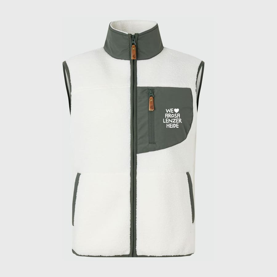 Fleece-Gilet – Damen in Arctic Wolf